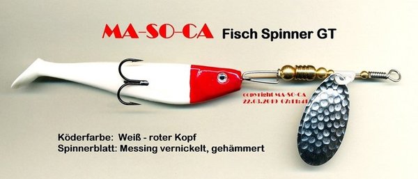 Ma-So-Ca Fischspinner GT  weiss/roter Kopf